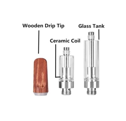 Cigarette Atomizer Empty Vape Vaporizer Pen Cart Cartridge Wooden Drip Tip Cigarette Holder